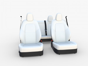tesla model y seats white Modelo 3D