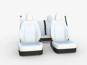 tesla model y seats white 3D Model