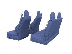 tesla model y seats white Modelo 3D