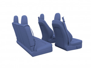 tesla model y seats white Modelo 3D