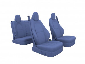 tesla model y seats white Modelo 3D