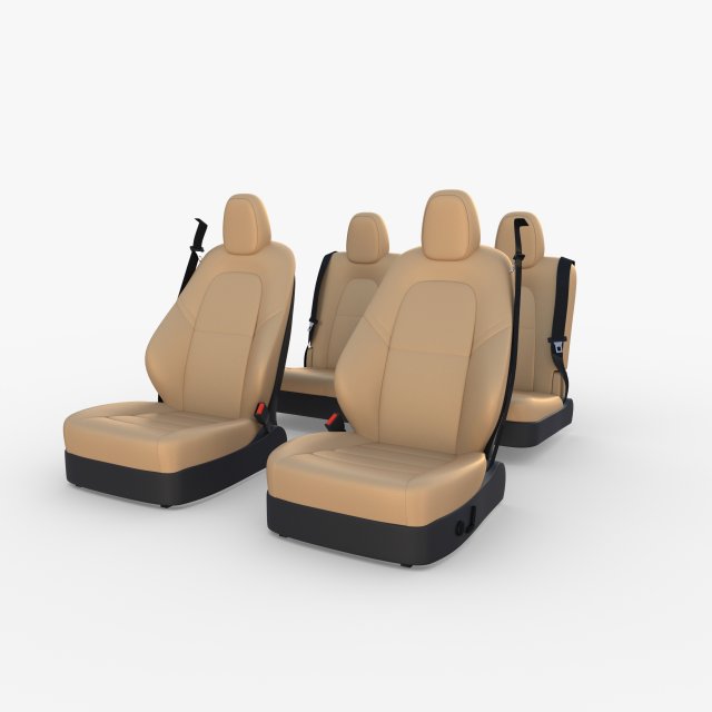 tesla model y seats cream Model 3D .c4d .max .obj .3ds .fbx .stl .blend 