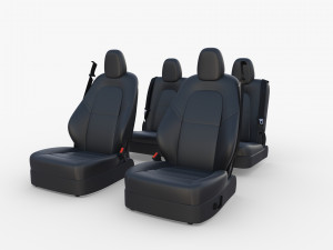 tesla model y seats dark 3D Model