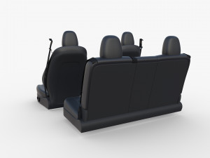 tesla model y seats dark Modelo 3D