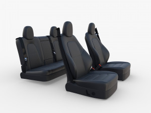 tesla model y seats dark Modelo 3D
