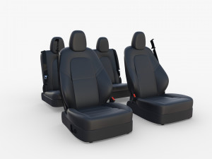 tesla model y seats dark Modelo 3D