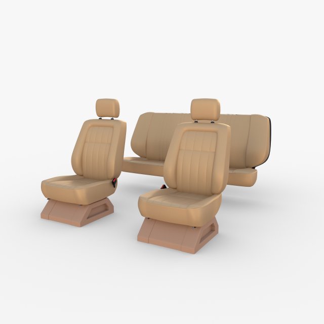 generic car seats cream 3D Модель .c4d .max .obj .3ds .fbx .stl .blend 