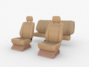 generic car seats cream 3D Model