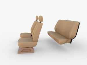 generic car seats cream 3D Модель