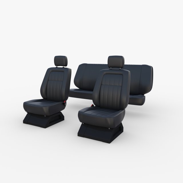 generic car seats black 3D Модель .c4d .max .obj .3ds .fbx .stl .blend 
