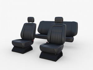 generic car seats black 3D Model