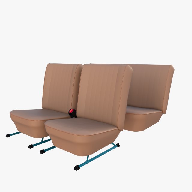 generic brown leather seats v2 Model 3D .c4d .max .obj .3ds .fbx .stl .blend 