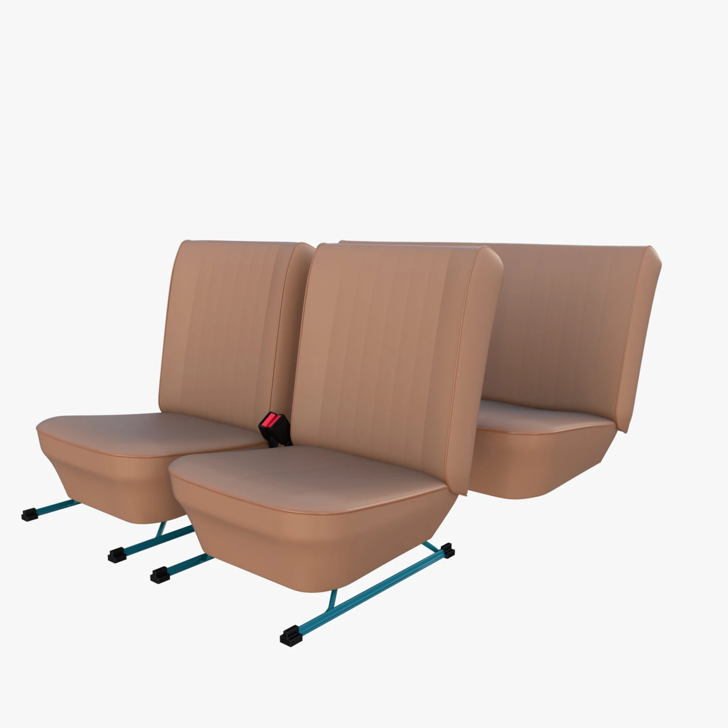 generic brown leather seats v2 3D Model .c4d .max .obj .3ds .fbx .stl .blend 