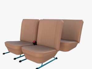 generic brown leather seats v2 3D Model