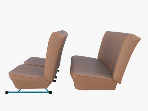 generic brown leather seats v2 3D Model