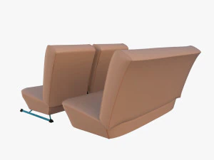 generic brown leather seats v2 3D Model