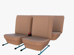 generic brown leather seats v2 3D Model