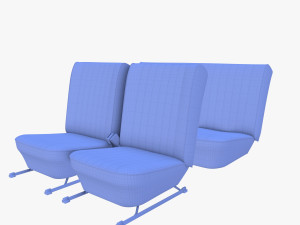 generic brown leather seats v2 Model 3D