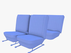 generic brown leather seats v2 3D Model