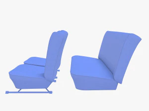 generic brown leather seats v2 3D Model