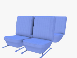 generic brown leather seats v2 Model 3D