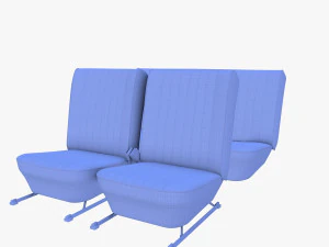 generic brown leather seats v2 3D Model
