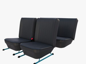 generic black leather seats v2 3D 模型