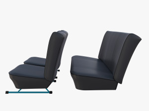 generic black leather seats v2 3D मॉडल