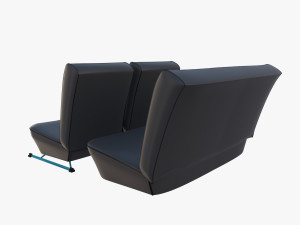 generic black leather seats v2 3D मॉडल