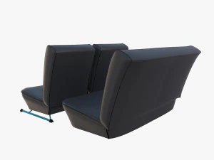 generic black leather seats v2 3D Model