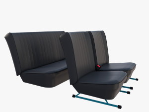 generic black leather seats v2 3D मॉडल