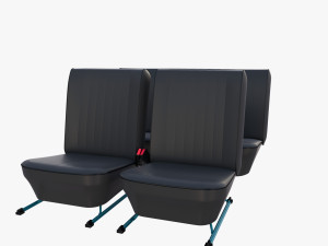 generic black leather seats v2 3D मॉडल