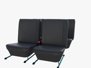 generic black leather seats v2 3D Model