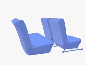 generic black leather seats v2 3D Model