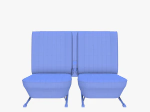 generic black leather seats v2 3D Model