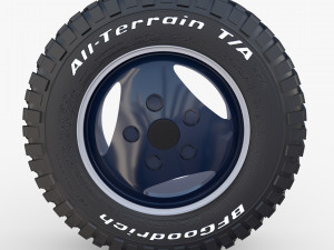 range rover classic wheel bf goodrich mud 3D Model