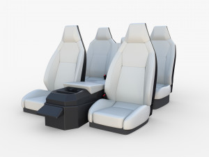 tesla cybertruck seats white 3D Model