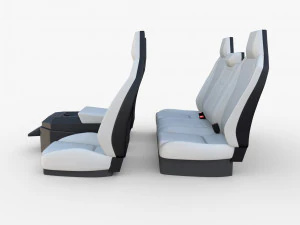 tesla cybertruck seats white 3D Model