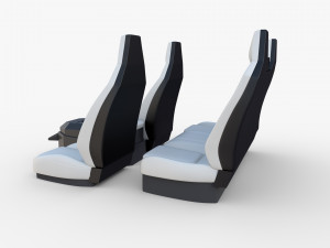 tesla cybertruck seats white Modello 3D