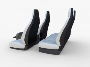 tesla cybertruck seats white 3D Model