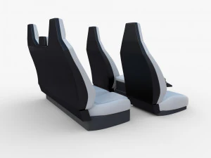 tesla cybertruck seats white 3D Model