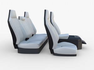tesla cybertruck seats white Modello 3D