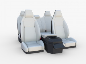 tesla cybertruck seats white Modello 3D