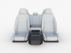 tesla cybertruck seats white Modello 3D