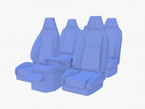 tesla cybertruck seats white 3D Model