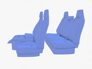 tesla cybertruck seats white 3D Model