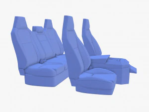 tesla cybertruck seats white 3D Model