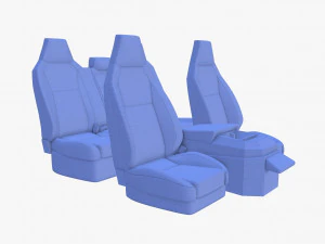 tesla cybertruck seats white 3D Model