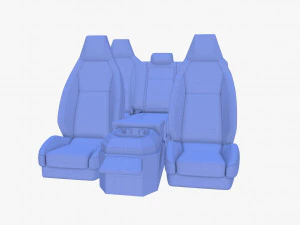tesla cybertruck seats white 3D Model