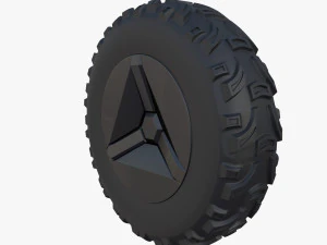 tesla cyberquad atv wheel 1 3D Model